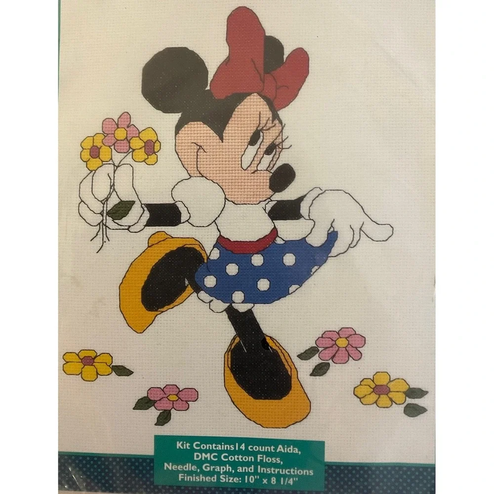 NIP Sealed Mickey Unlimited Minnie In The Garden‎ Cross-Stitch Kit